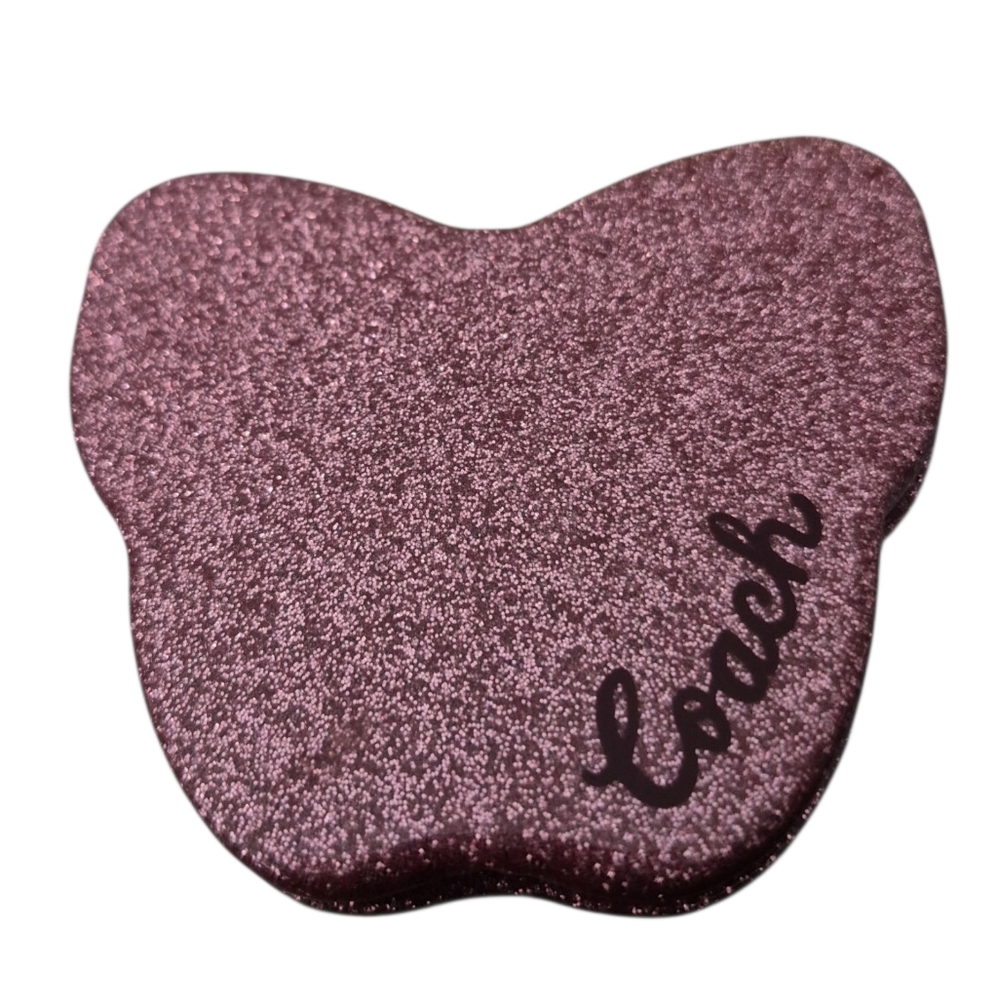 Coach Pink Glitter Butterfly Compact Mirror NWT